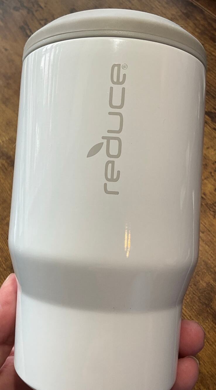 Reduce Vacuum Insulated Drink Cooler Can/Bottle Koozie 14oz White Gray Trim